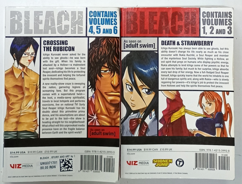 BLEACH , STORY AND ART by TITE KUBO , VOLUMELE 1 -2-3 /4-5-6 , COLEGAT IN DOUA CARTI , 2022, BENZI DESENATE