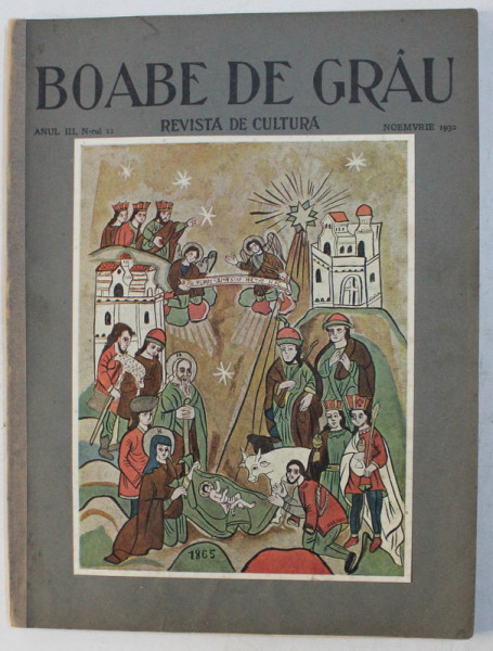 ' BOABE DE GRAU ' - REVISTA DE CULTURA , ANUL III , NR. 11 , NOIEMBRIE   ,  1932