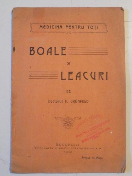 BOALE SI LEACURI de F. GRUNFELD  1912