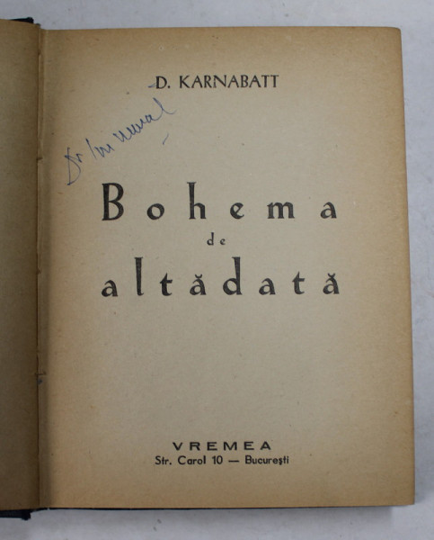 BOHEMA DE ALTADATA de  D. KARNABATT , 1944