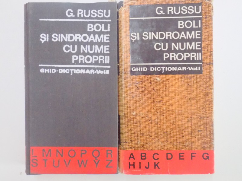 BOLI SI SINDROAME CU NUME PROPII de G. RUSSU , GHID DICTIONAR , VOL I-II , 1976