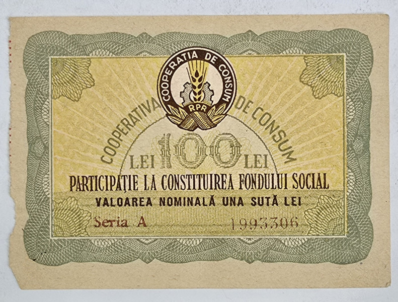 Bon de 100 Lei, Cooperativa de Consum RPR
