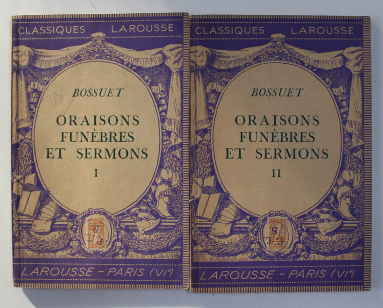 BOSSUET - ORAISONS FUNEBERES ET SERMONS , VOLUMELE I - II , 1936 - 1938
