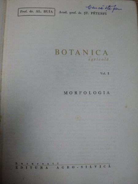 BOTANICA- GH. ANGHEL, A.NYARADY…. BUC.1975