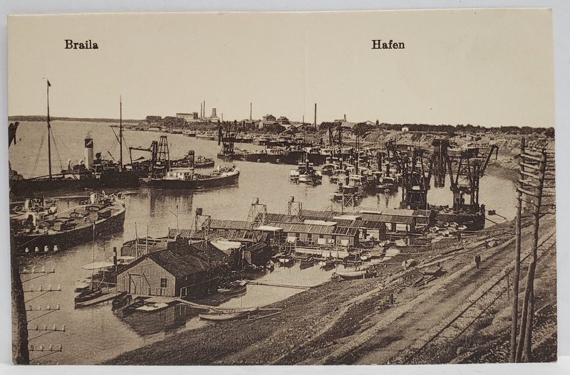BRAILA , IMAGINE DIN PORT , CARTE POSTALA , PERIOADA INTERBELICA