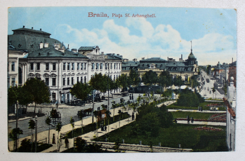 BRAILA - PIATA SF . ARHANGHELI , CARTE POSTALA ILUSTRATA