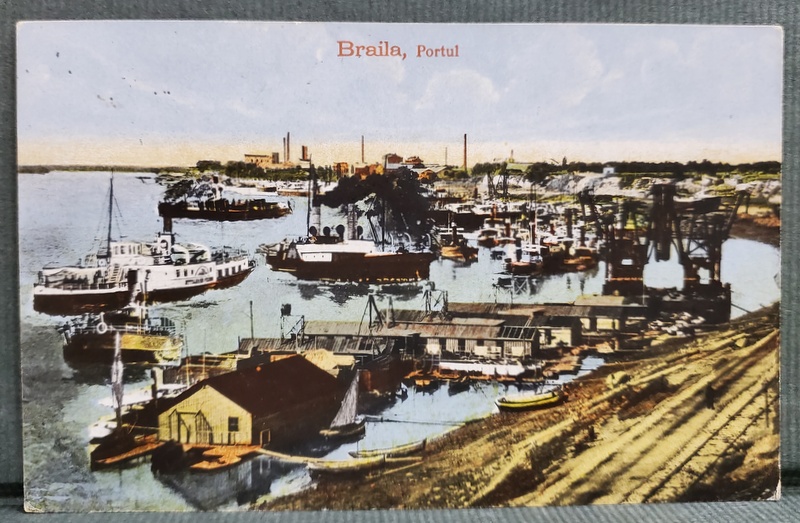 BRAILA , PORTUL , CARTE POSTALA , 1917