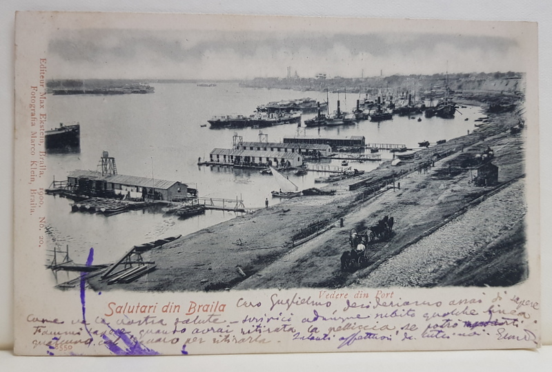 BRAILA , VEDERE DIN PORT , CARTE POSTALA ILUSTRATA , CLASICA