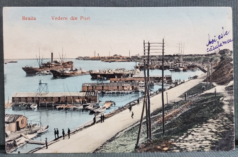 BRAILA , VEDERE DIN PORT ,CARTE POSTALA , INCEPUTUL SEC. XX