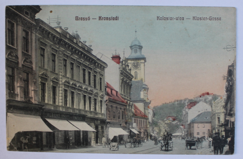 BRASOV - BRASSO  - KRONSTADT , STRADA MANASTIRII , CARTE POSTALA ILUSTRATA , POLICROMA, NECIRCULATA , INCEPUT DE SECOL XX