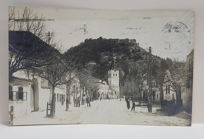 BRASOV , KAPU UTCA 27 , VEDERE DIN ORAS SPRE TAMPA , CARTE POSTALA ILUSTRATA , CIRCULATA , MONOCROMA , 1910