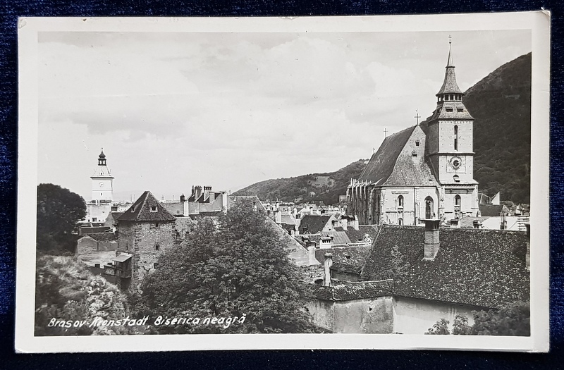 BRASOV  - KRONSTADT  - BISERICA NEAGRA  - CARTE POSTALA ILUSTRATA , MONOCROMA , CIRCULATA , DATATA 1938