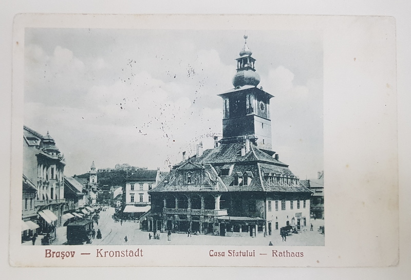 BRASOV , PIATA SFATULUI , CARTE POSTALA ILUSTRATA , 1927