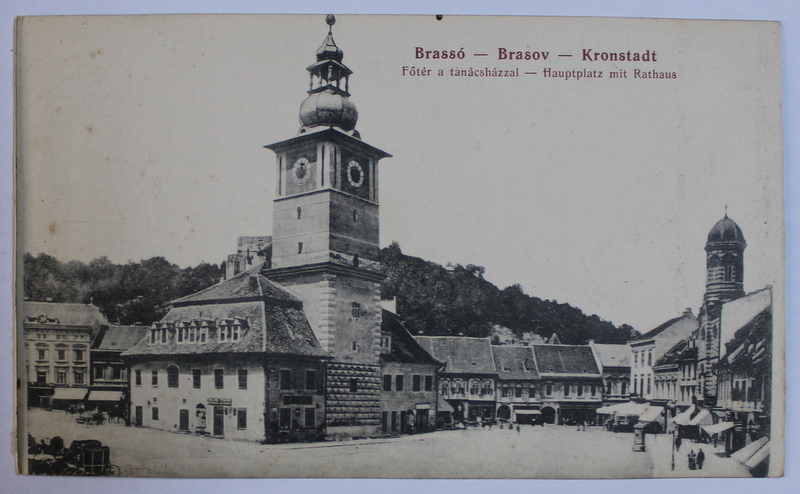 BRASOV  - PIATA SFATULUI , CARTE POSTALA ILUSTRATA , MONOCROMA, NECIRCULATA , PERIOADA INTERBELICA