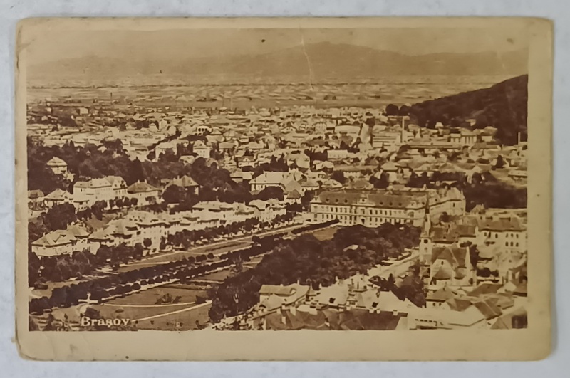 BRASOV , VEDERE AERIANA , CARTE POSTALA ILUSTRATA , 1946, CU STAMPILA ' VOTATI SOARELE '