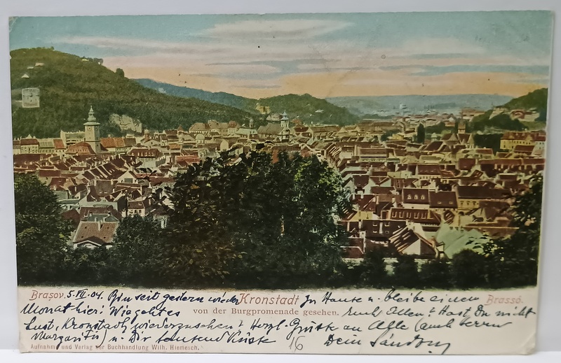 BRASOV , VEDERE DE ANSAMBLU DE PE PROMENADA CETATII , CARTE POSTALA , CLASICA