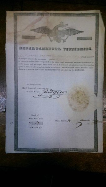 Brevet de mester croitor Gana Pavlica 1846