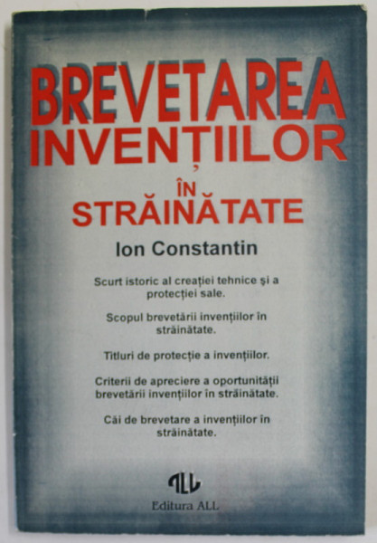 BREVETAREA INVENTIILOR IN STRAINATATE de ION CONSTANTIN , 1993