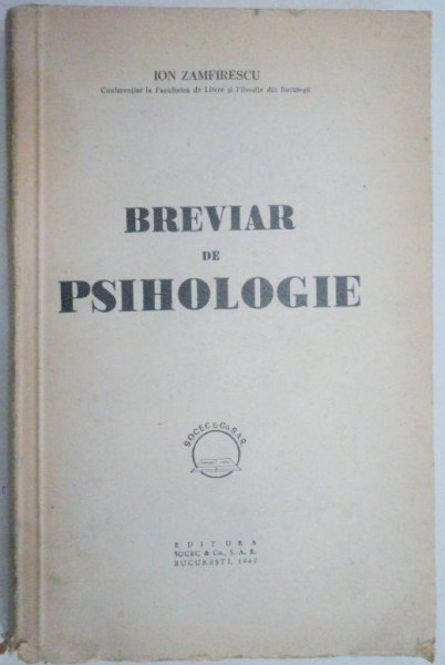 BREVIAR DE PSIHOLOGIE-ION ZAMFIRESCU  1947