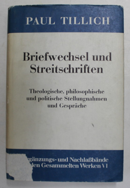 BRIEFWECHSEL UND STREITSCHRIFTEN von PAUL TILLICH , 1983