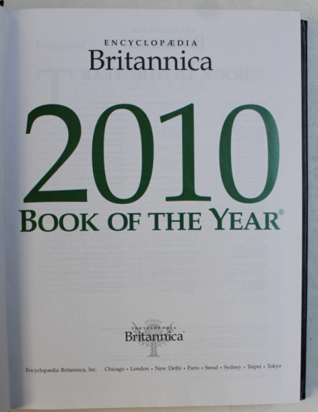 BRITANNICA BOOK OF THE YEAR - 2010