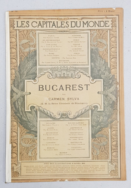 BUCAREST par CARMEN SYLVA , * EXTRAS DIN LES CAPITALES DU MONDE , 1896