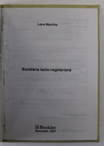 BUCATARIA LACTO - VEGETARIANA de LENA MARCHIS , 2007