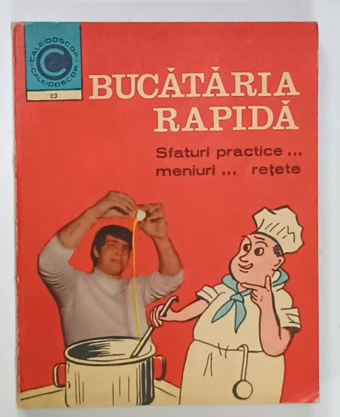 BUCATARIA RAPIDA ,SFATURI PRACTICE ...MENIURI ..RETETE de OLIMPIA STEFANESCU ,  ilustratii MATTY  ASLAN , 1970