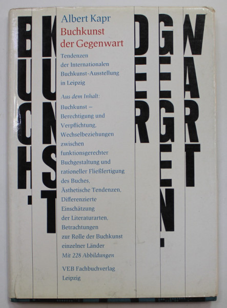 BUCHKUNST DER GEGENWART von ALBERT KAPR , 228 ABBILDUNGEN , 1979