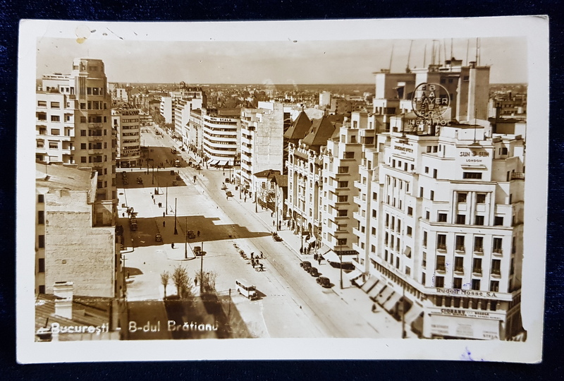 BUCURESTI , BULEVARDUL BRATIANU , CARTE POSTALA ILUSTRATA, MONOCROMA , NECIRCULATA , PERIOADA INTERBELICA