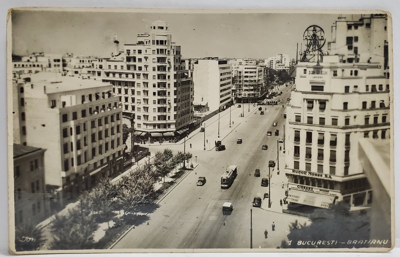 BUCURESTI , BULEVARDUL BRATIANU , VEDERE SPRE STRADA C.A. ROSETTI , CARTE POSTALA , 1943
