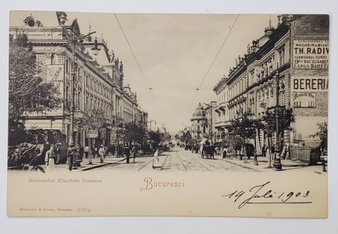 BUCURESTI , BULEVARDUL ELISABETA DOAMNA , CARTE POSTALA , CLASICA