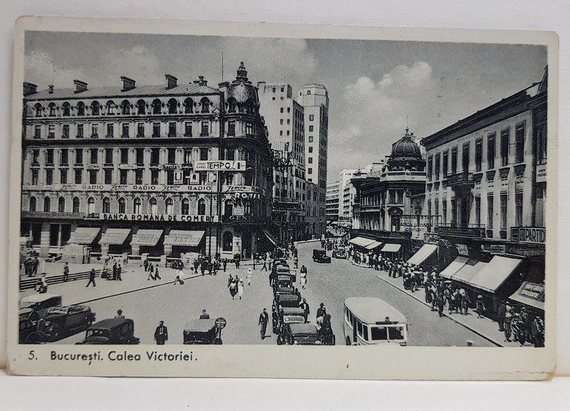 BUCURESTI , CALEA VICTORIEI , CARTE POSTALA ILUSTRATA , 1938