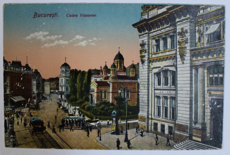 BUCURESTI - CALEA VICTORIEI , CARTE POSTALA ILUSTRATA , POLICROMA , NECIRCULATA , PERIOADA INTERBELICA