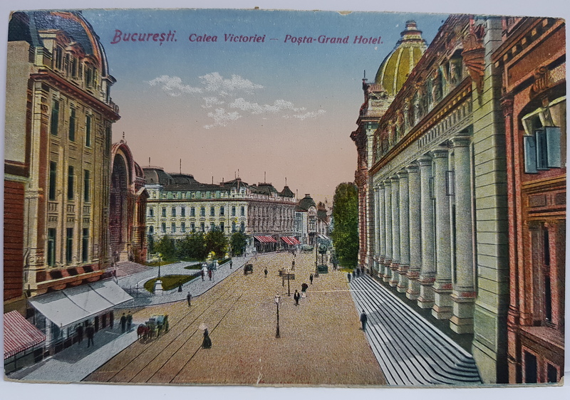 Bucuresti. Calea Victoriei - Posta Grand Hotel - CP Ilustrata