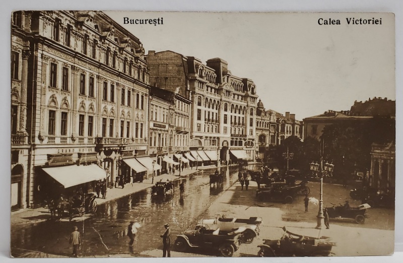 BUCURESTI , CALEA VICTORIEI SI TEATRUL NATIONAL , CARTE POSTALA , 1932