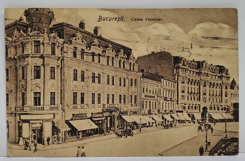 BUCURESTI , CALEA VICTORIEI , ZONA TEATRULUI NATIONAL , CARTE POSTALA ILUSTRATA , IANUARIE , 1926