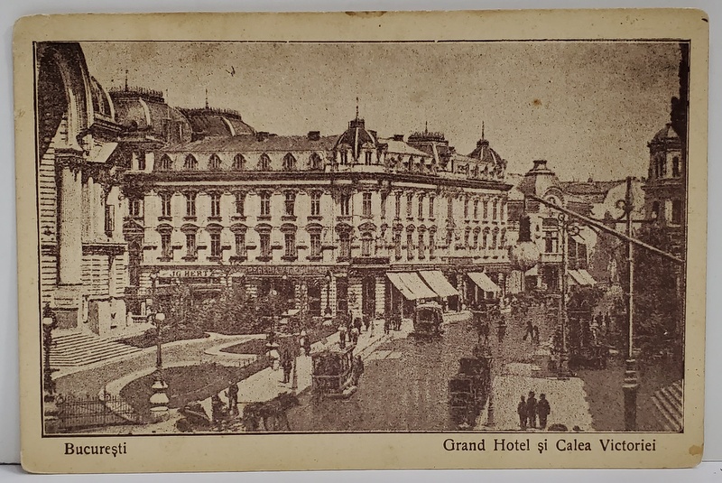 BUCURESTI , GRAND HOTEL , CASA DE ECONOMII , CALEA VICTORIEI , CARTE POSTALA  ILUSTRATA , INTERBELICA