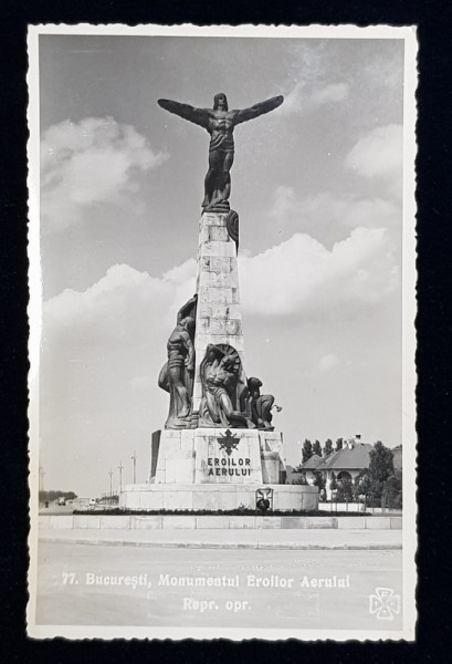 BUCURESTI , MONUMENTUL EROILOR AERULUI , CARTE POSTALA ILUSTRATA , MONOCROMA, NECIRCULATA , PERIOADA INTERBELICA