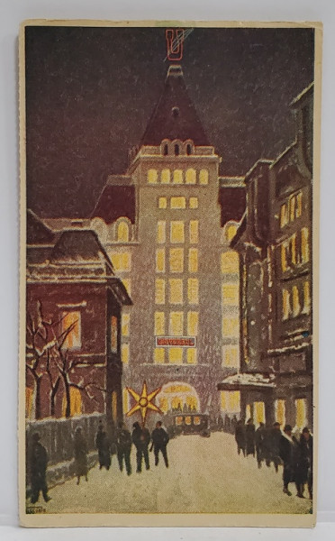 BUCURESTI , PALATUL ZIARULUI ' UNIVERSUL ' , CARTE POSTALA , INTERBELICA