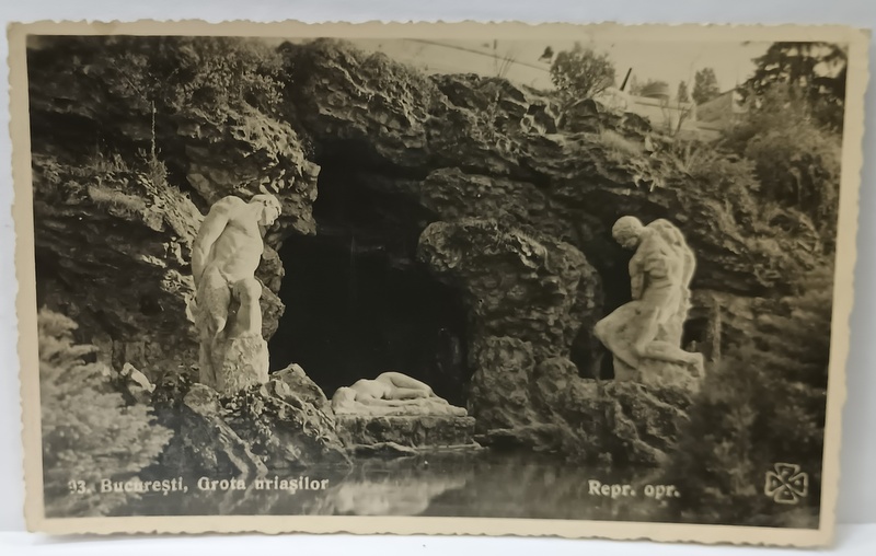 BUCURESTI , PARCUL CAROL , GROTA URIASILOR , CARTE POSTALA , 1940