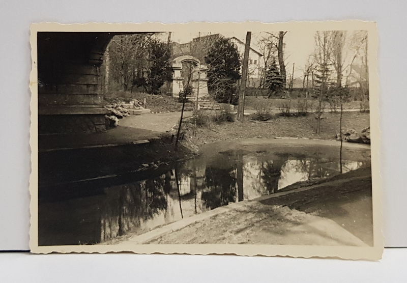 BUCURESTI , PARCUL CAROL I , PICIORUL PODULUI  ' GOGU CONSTANTINESCU '  , FOTOGRAFIE MONOCROMA, PE HARTIE MATA , PERIOADA INTERBELICA