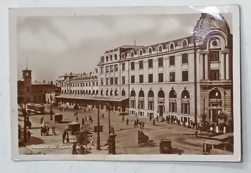 BUCURESTI , PIATA GARII DE NORD ,CARTE POSTALA ILUSTRATA ,1931