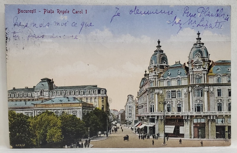 BUCURESTI , PIATA REGELE CAROL I , CARTE POSTALA , 1922