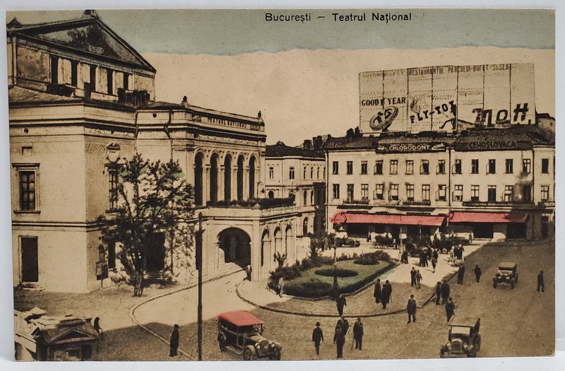 BUCURESTI , PIATA TEATRULUI NATIONAL , CARTE POSTALA , INCEPUTUL SEC. XX
