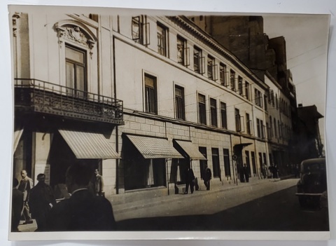 BUCURESTI , STRADA EDGAR QUINET ,  FATA CASEI CAPSA  INSPRE CALEA VICTORIEI , FOTOGRAFIE , INTERBELICA