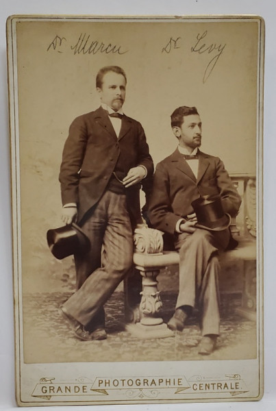 BUCURESTI , STUDIO GRANDE PHOTOGRAPHIE CENTRALE , DOCTORII MARCU SI LEVY , FOTOGRAFIE CABINET , CCA. 1900