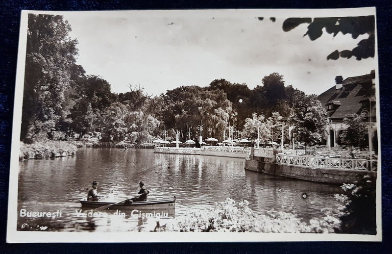 BUCURESTI  - VEDERE DIN PARCUL CISMIGIU , TERASA RESTAURANTULUI MONTE CARLO , CARTE POSTALA ILUSTRATA , MONOCROMA, NECIRCULATA , PERIOADA INTERBELICA