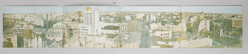 BUCURESTI , VEDERE DIN TURNUL ZIARULUI ' UNIVERSUL ' , FOTO - MONTAJ PE 4 CARTI POSTALE , PERIOADA INTERBELICA