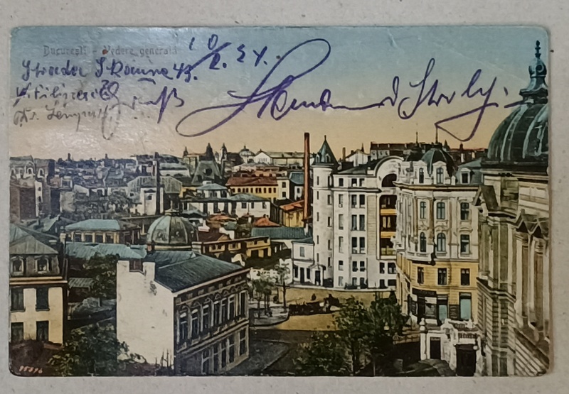 BUCURESTI , VEDERE GENERALA , IN PRIM PLAN ZONA BREZOIANU , CARTE POSTALA , INTERBELICA